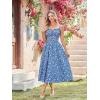 image:imageScarlet Darkness Women 2026 Floral Corset Dress Summer Milkmaid Sundress Wedding Guest Dresses with PocketsLake Blue Floral