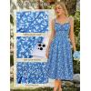 image:imageScarlet Darkness Women 2026 Floral Corset Dress Summer Milkmaid Sundress Wedding Guest Dresses with PocketsLake Blue Floral