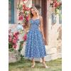 image:imageScarlet Darkness Women 2026 Floral Corset Dress Summer Milkmaid Sundress Wedding Guest Dresses with PocketsLake Blue Floral