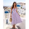 image:imageScarlet Darkness Women 2026 Floral Corset Dress Summer Milkmaid Sundress Wedding Guest Dresses with PocketsPurple Floral