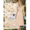 image:imageScarlet Darkness Women 2026 Floral Corset Dress Summer Milkmaid Sundress Wedding Guest Dresses with PocketsSunset Bloom