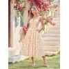 image:imageScarlet Darkness Women 2026 Floral Corset Dress Summer Milkmaid Sundress Wedding Guest Dresses with PocketsSunset Bloom
