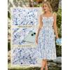 image:imageScarlet Darkness Women 2026 Floral Corset Dress Summer Milkmaid Sundress Wedding Guest Dresses with PocketsWhite Blue Floral