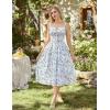 image:imageScarlet Darkness Women 2026 Floral Corset Dress Summer Milkmaid Sundress Wedding Guest Dresses with PocketsWhite Blue Floral