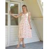 image:imageScarlet Darkness Women 2026 Floral Corset Dress Summer Milkmaid Sundress Wedding Guest Dresses with PocketsWhite Pink Floral