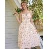 image:imageScarlet Darkness Women 2026 Floral Corset Dress Summer Milkmaid Sundress Wedding Guest Dresses with PocketsWhite Pink Floral