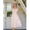 image:imageScarlet Darkness Women 2026 Floral Corset Dress Summer Milkmaid Sundress Wedding Guest Dresses with PocketsWhite Pink Floral