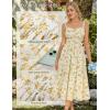 image:imageScarlet Darkness Women 2026 Floral Corset Dress Summer Milkmaid Sundress Wedding Guest Dresses with PocketsYellow Floral