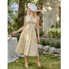 image:imageScarlet Darkness Women 2026 Floral Corset Dress Summer Milkmaid Sundress Wedding Guest Dresses with PocketsYellow Floral