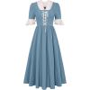 image:imageScarlet Darkness Colonial Dress  Womens Pioneer Prairie Dress with PocketsLight Blue