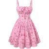 image:imageScarlet Darkness Floral Corset Dress Summer Mini Dresses for Women Teens 2026 Graduation Sundress with PocketPink