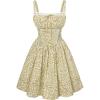 image:imageScarlet Darkness Floral Corset Dress Summer Mini Dresses for Women Teens 2026 Graduation Sundress with PocketYellow Floral