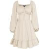 image:imageScarlet Darkness Reansiaacne Corset Dress for Women Long Sleeve Off the Shoulder Mini DressApricot