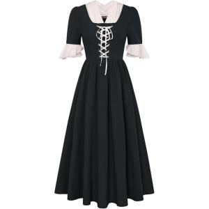 image:imageScarlet Darkness Colonial Dress  Womens Pioneer Prairie Dress with PocketsBlack
