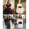 image:imageGRACE KARIN Womens Elastic Wide Waist Belt Renaissance Pirate Corset Cinch Belt Cosplay Costume with Press ButtonBlack