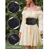 image:imageGRACE KARIN Womens Elastic Wide Waist Belt Renaissance Pirate Corset Cinch Belt Cosplay Costume with Press ButtonBlack