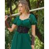 image:imageGRACE KARIN Womens Elastic Wide Waist Belt Renaissance Pirate Corset Cinch Belt Cosplay Costume with Press ButtonBlack