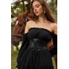 image:imageGRACE KARIN Womens Elastic Wide Waist Belt Renaissance Pirate Corset Cinch Belt Cosplay Costume with Press ButtonBlack Leather