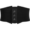 image:imageGRACE KARIN Womens Elastic Wide Waist Belt Renaissance Pirate Corset Cinch Belt Cosplay Costume with Press ButtonBlack Leather