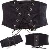 image:imageGRACE KARIN Womens Elastic Wide Waist Belt Renaissance Pirate Corset Cinch Belt Cosplay Costume with Press ButtonBlack and Brown
