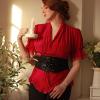image:imageGRACE KARIN Womens Elastic Wide Waist Belt Renaissance Pirate Corset Cinch Belt Cosplay Costume with Press ButtonBlack and Brown