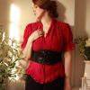 image:imageGRACE KARIN Womens Elastic Wide Waist Belt Renaissance Pirate Corset Cinch Belt Cosplay Costume with Press ButtonBlack and Coffee