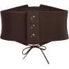image:imageGRACE KARIN Womens Elastic Wide Waist Belt Renaissance Pirate Corset Cinch Belt Cosplay Costume with Press ButtonBlack and Dark Coffee