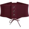 image:imageGRACE KARIN Womens Elastic Wide Waist Belt Renaissance Pirate Corset Cinch Belt Cosplay Costume with Press ButtonBlack and Wine Red