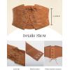 image:imageGRACE KARIN Womens Elastic Wide Waist Belt Renaissance Pirate Corset Cinch Belt Cosplay Costume with Press ButtonBrown