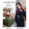 image:imageGRACE KARIN Womens Elastic Wide Waist Belt Renaissance Pirate Corset Cinch Belt Cosplay Costume with Press ButtonBrown