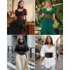 image:imageGRACE KARIN Womens Elastic Wide Waist Belt Renaissance Pirate Corset Cinch Belt Cosplay Costume with Press ButtonCoffee