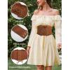 image:imageGRACE KARIN Womens Elastic Wide Waist Belt Renaissance Pirate Corset Cinch Belt Cosplay Costume with Press ButtonCoffee