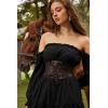 image:imageGRACE KARIN Womens Elastic Wide Waist Belt Renaissance Pirate Corset Cinch Belt Cosplay Costume with Press ButtonCoffee Leather