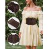 image:imageGRACE KARIN Womens Elastic Wide Waist Belt Renaissance Pirate Corset Cinch Belt Cosplay Costume with Press ButtonDark Coffee