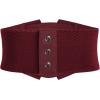 image:imageGRACE KARIN Womens Elastic Wide Waist Belt Renaissance Pirate Corset Cinch Belt Cosplay Costume with Press ButtonRed Leather