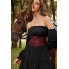 image:imageGRACE KARIN Womens Elastic Wide Waist Belt Renaissance Pirate Corset Cinch Belt Cosplay Costume with Press ButtonRed Leather