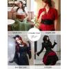 image:imageGRACE KARIN Womens Elastic Wide Waist Belt Renaissance Pirate Corset Cinch Belt Cosplay Costume with Press ButtonWine Red