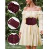 image:imageGRACE KARIN Womens Elastic Wide Waist Belt Renaissance Pirate Corset Cinch Belt Cosplay Costume with Press ButtonWine Red