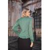 image:imageSCARLET DARKNESS Womens Victorian Shirt Green Dressy Blouse Lace Top Long Sleeve Elegant Shirt LaceGreen 2XL