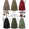 image:imageScarlet Darkness Renaissance Skirts for Women Double Layered Long Skirt with Pockets