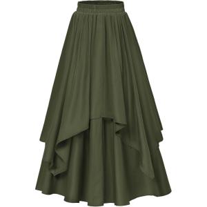 image:imageScarlet Darkness Renaissance Skirts for Women Double Layered Long Skirt with Pockets