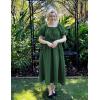 image:imageScarlet Darkness Renaissance Dress Women Fairy Medieval Costume Peasant Short Sleeve DressesDark Green
