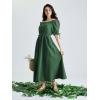 image:imageScarlet Darkness Renaissance Dress Women Fairy Medieval Costume Peasant Short Sleeve DressesDark Green