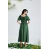 image:imageScarlet Darkness Renaissance Dress Women Fairy Medieval Costume Peasant Short Sleeve DressesDark Green