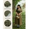 image:imageScarlet Darkness Renaissance Dress Women Fairy Medieval Costume Peasant Short Sleeve DressesOlive Green