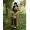 image:imageScarlet Darkness Renaissance Dress Women Fairy Medieval Costume Peasant Short Sleeve DressesOlive Green