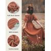 image:imageScarlet Darkness Renaissance Dress Women Fairy Medieval Costume Peasant Short Sleeve DressesOrange