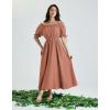 image:imageScarlet Darkness Renaissance Dress Women Fairy Medieval Costume Peasant Short Sleeve DressesOrange