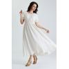 image:imageScarlet Darkness Renaissance Dress Women Fairy Medieval Costume Peasant Short Sleeve DressesWhite