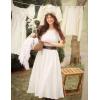image:imageScarlet Darkness Renaissance Dress Women Fairy Medieval Costume Peasant Short Sleeve DressesWhite